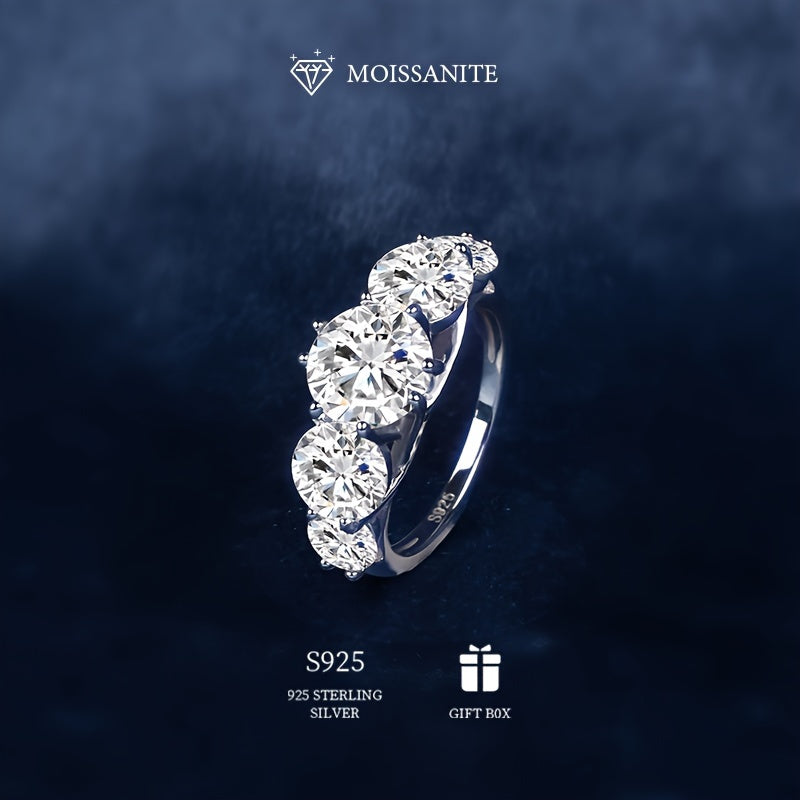 Sterling Silver Moissanite Promise Ring 0.5 Carat or 1 Carat Engagement Wedding Gift