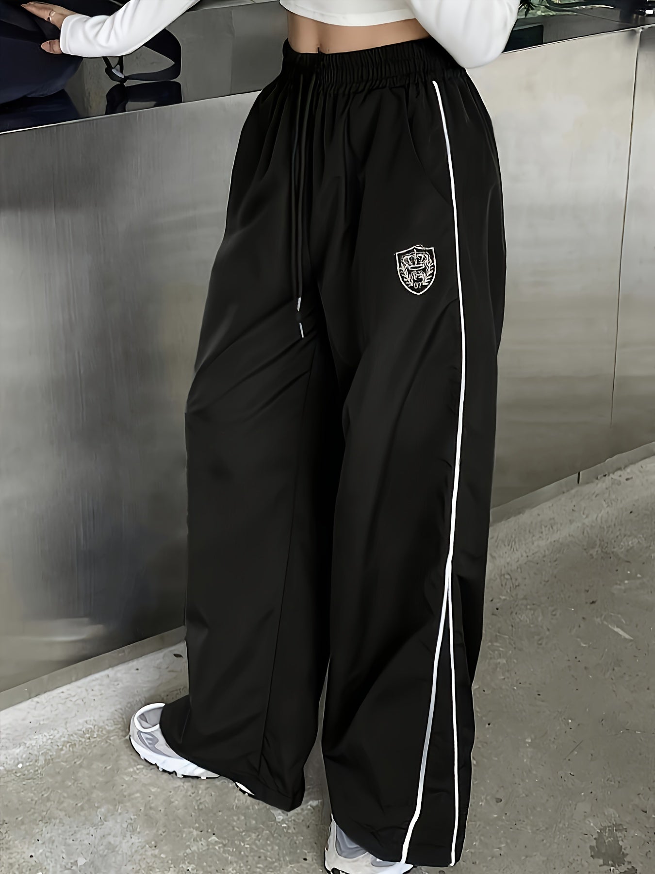 Women's Straight Leg Pants with Baroque Pattern Polyester Elastane Woven Fabric