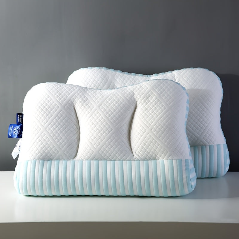 Ergonomic Knitted Deep Sleep Pillow for Neck Support with Massage Core Medium Soft Polyester for Adults 14+