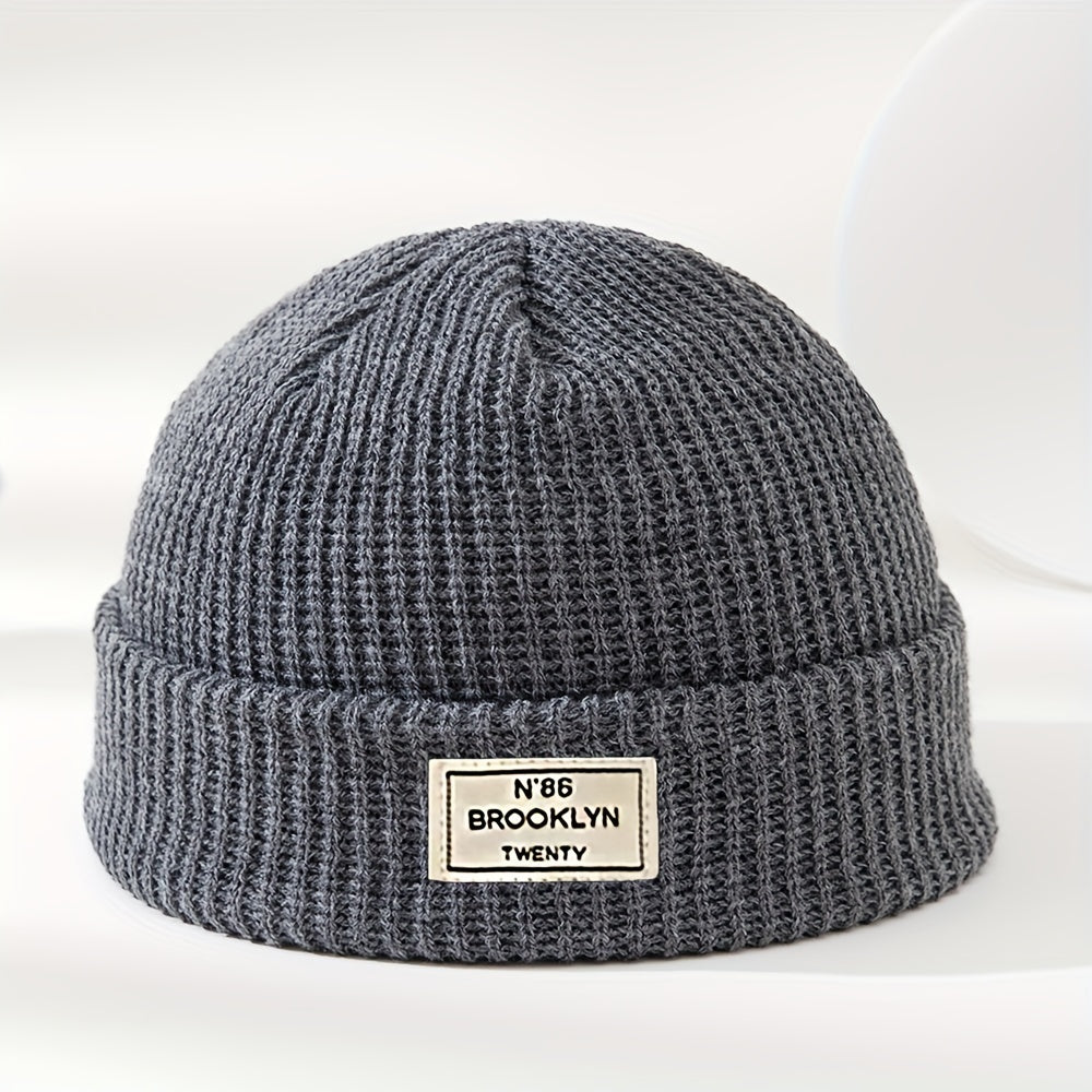 Teen Knit Beanie with Trendy Label Design, Lightweight, Machine Washable