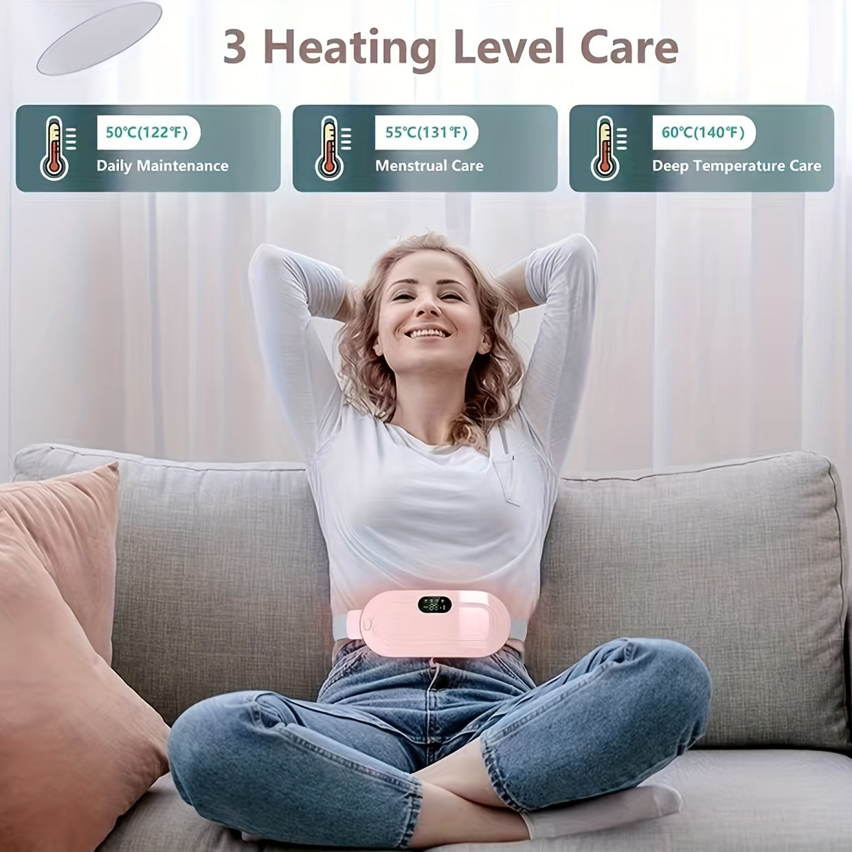 Cordless Heating Pad for Menstrual Comfort with Temperature and Massage Control