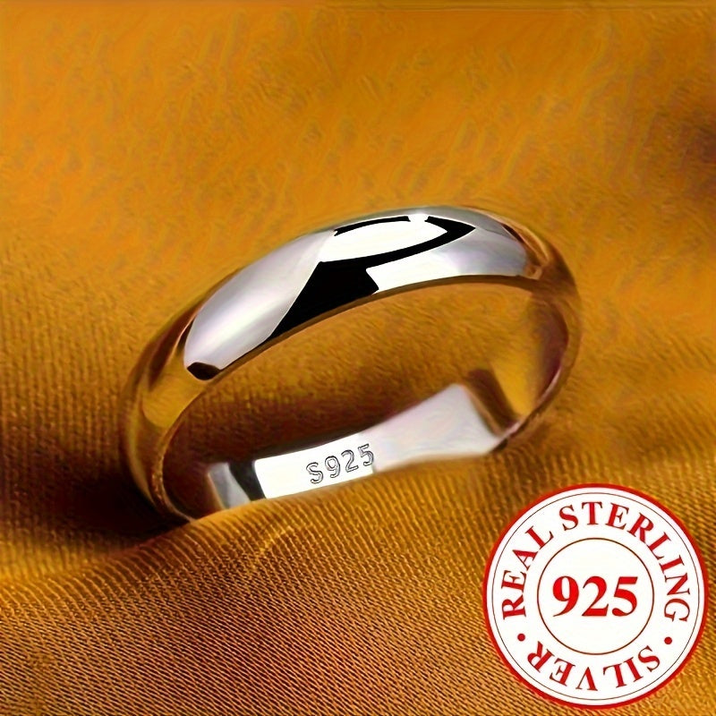 Sterling Silver Band Ring for Men and Women Wide Face Design Daily Wear or Special Occasions