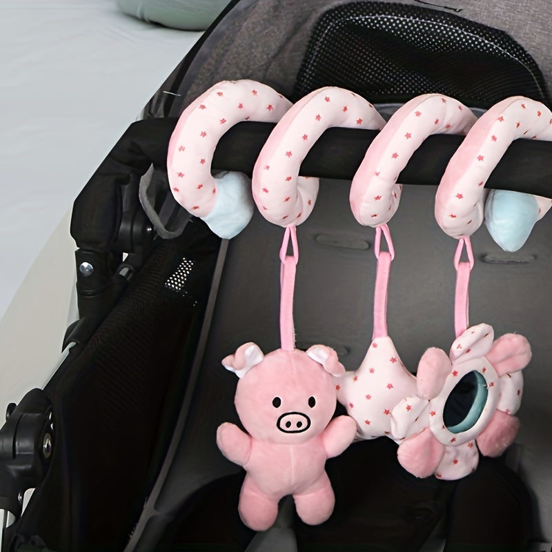 Black and White High-Contrast Spiral Hanging Toy for Babies Up to 12 Months Soft Sensory Activity for Strollers Car Seats Cribs