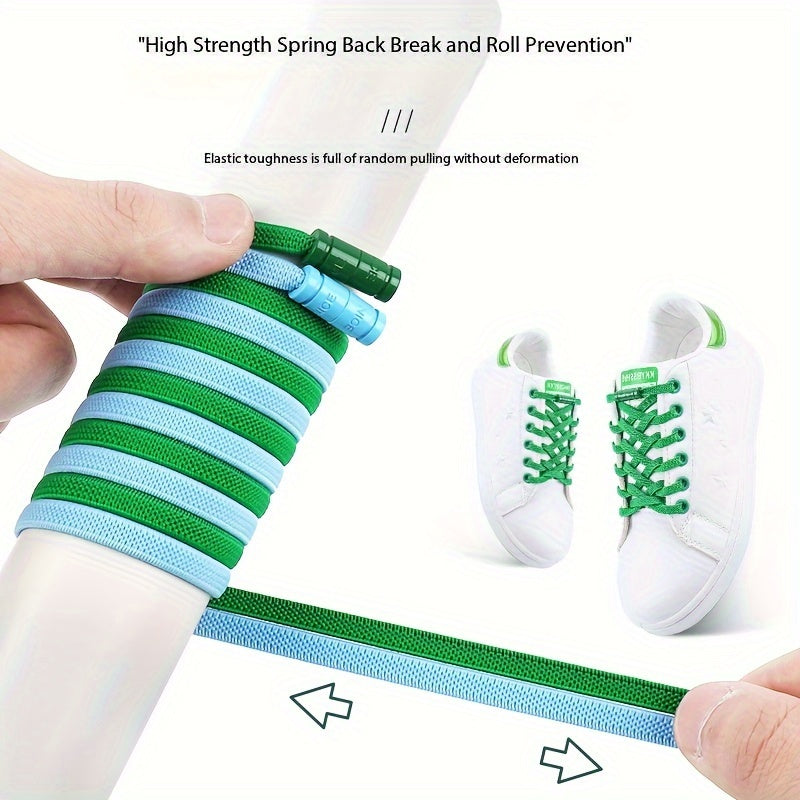 Unisex Elastic No Tie Shoe Laces Lightweight Quick Lazy Sneakers with Alphabet Pattern