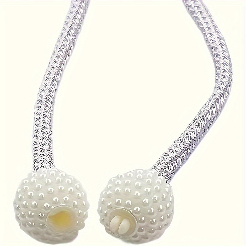 Yashash xonasi va yotoqxona uchun 4 ta kulrang polyester pardozlari bilan faux marjon detallari bilan to'plam