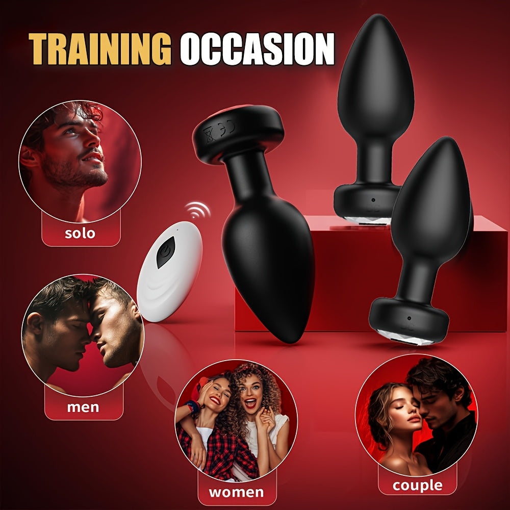 Adult Male Female Vibrational Penis Butt Plug Remote Rechargeable