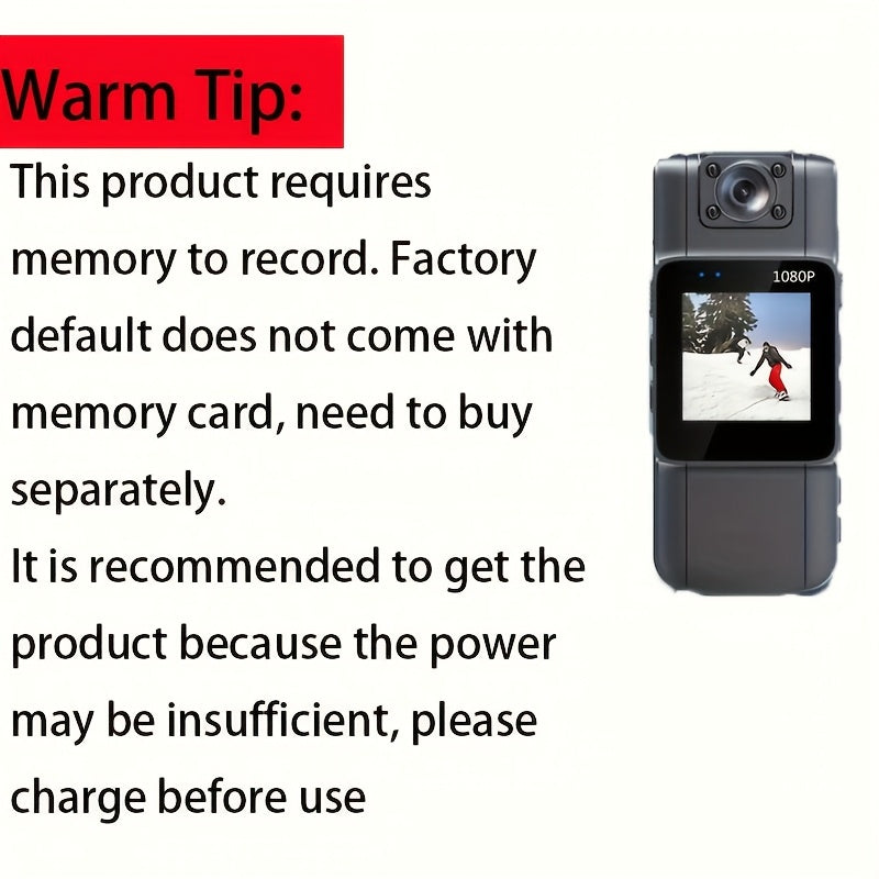 Mini Portable Action Camera with Infrared Night Vision Wide Angle Rechargeable Battery