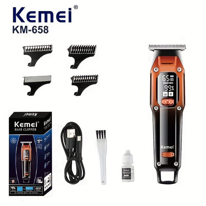 Professional Hair Clippers with LED Display USB Rechargeable Trimmer Set