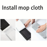 Hands-Free Mop and Bucket Set with Wringer, White, Includes 2 Reusable Cloths