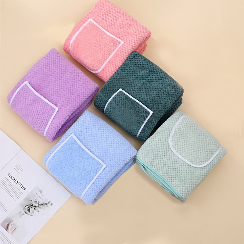 Kids' Microfiber Pineapple Check Shower Towel with Pocket for Boys and Girls