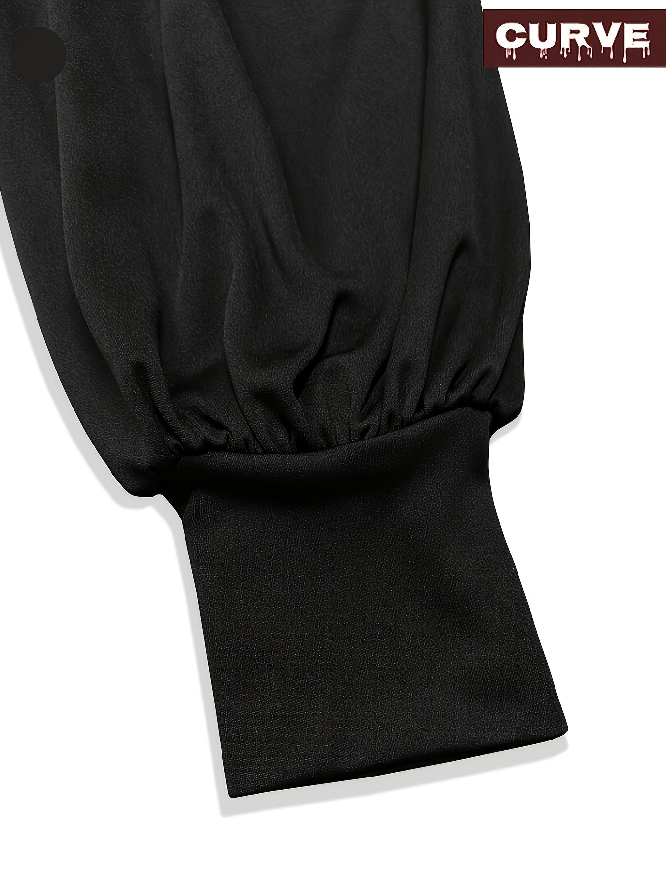 Women's Plus Size Solid Color Lantern Sleeve Long Sleeve Suspant Dress