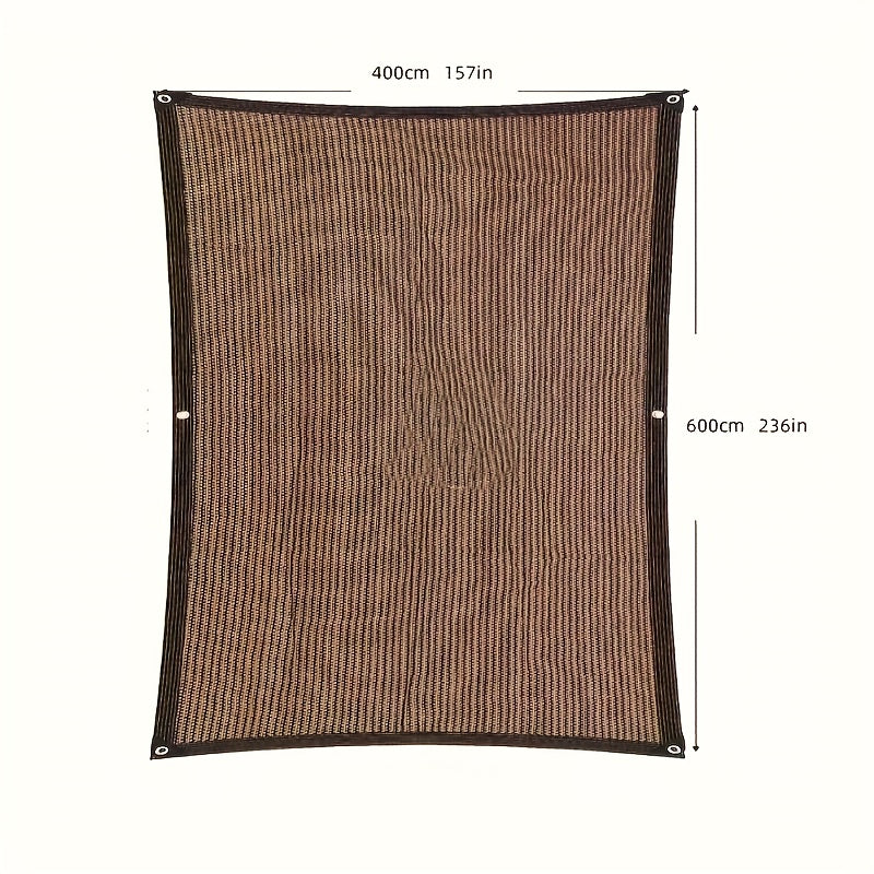 Qorong‘u jigarrang to‘g‘ri burchakli quyosh nurlari uchun soyabon, tashqi shaxsiylik uchun UV blokirovka qilish, verandaga, bog‘ga, terasga