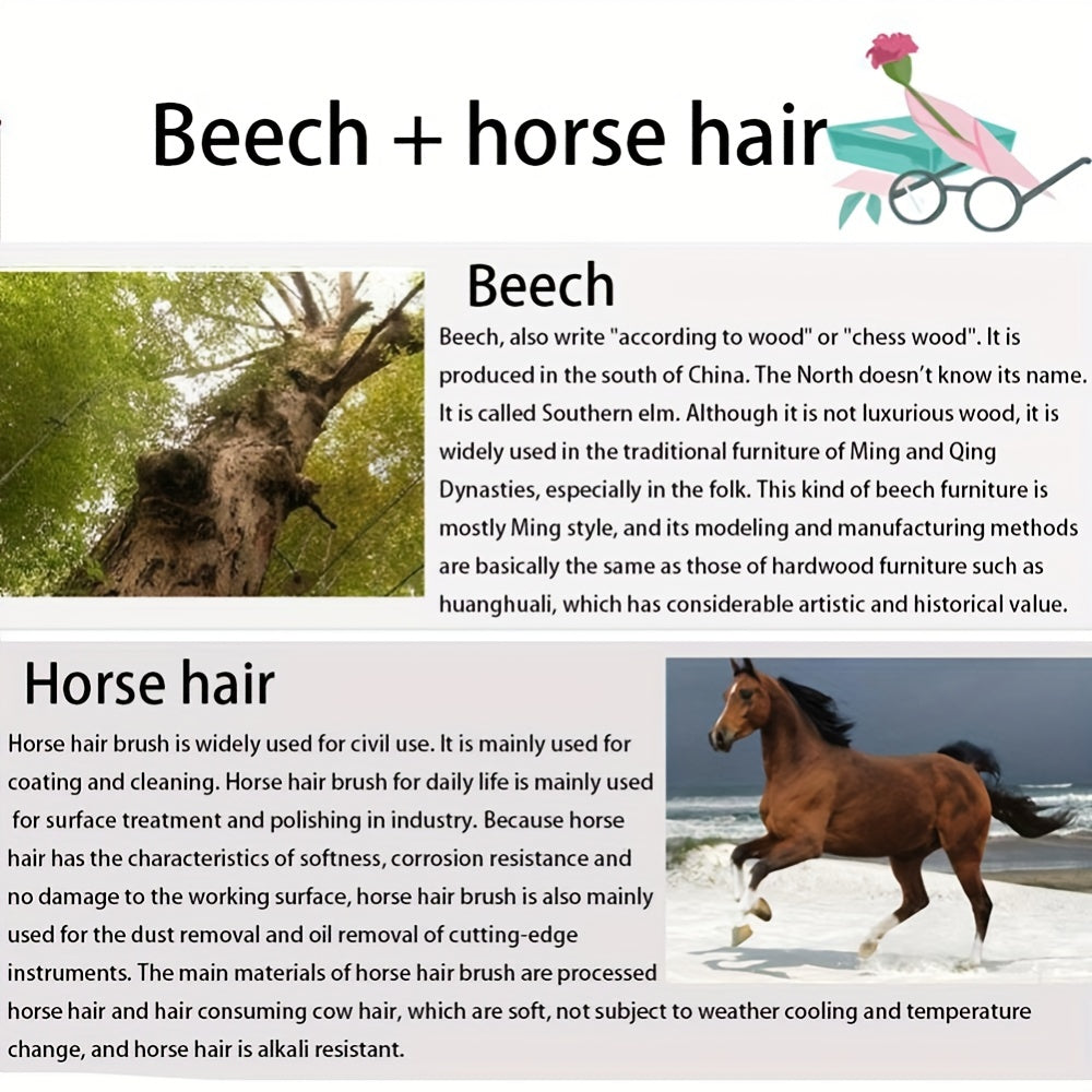 Horse Hair Shoe Brush for Cleaning and Polishing Suede Boots and Shoes