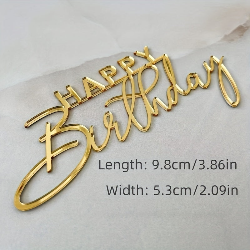 5pcs Happy Birthday Acrylic Cake Toppers for Party and Dessert Table Decoration