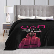 Squid Game Inspired Flannel Blanket Vibrant Colors Polyester Cozy All-Season