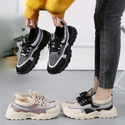 Women's Mesh Sneakers Casual Lace-Up Low Top Athletic Breathable Shoes