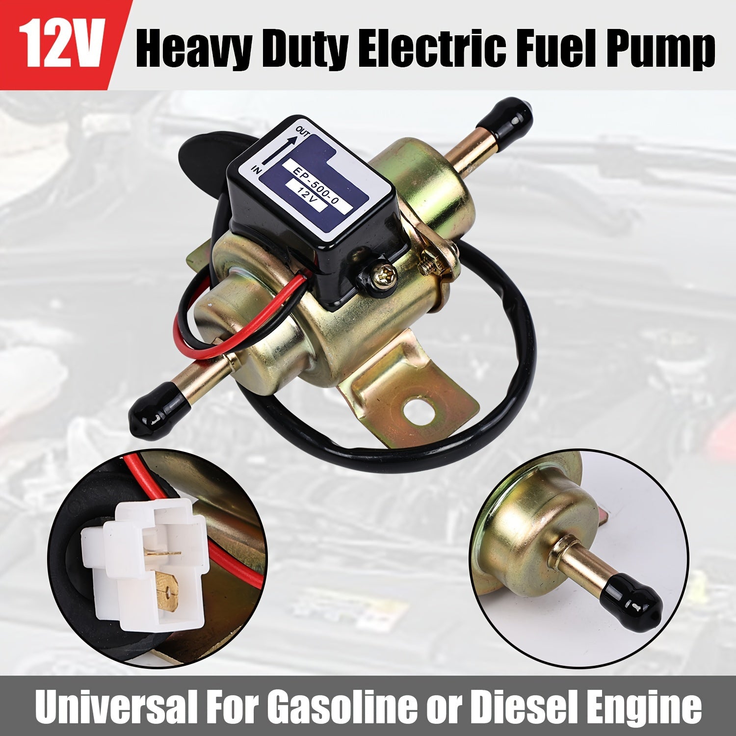 Universal Electric Fuel Pump for Diesel Petrol Gasoline Low Pressure