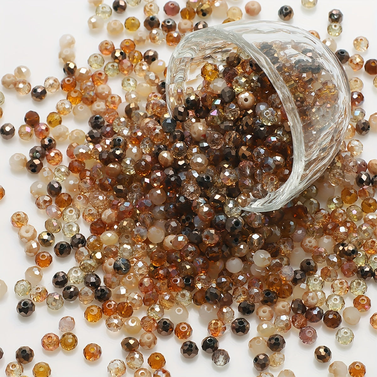 500 Pieces 3mm Flat Glass Beads Mixed Colors for Jewelry Making and Nail Art