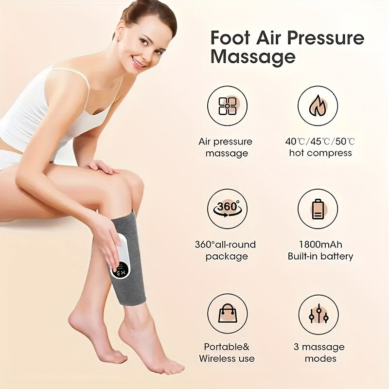 Cordless Leg Massager with Compression, Adjustable Intensity and Temperature