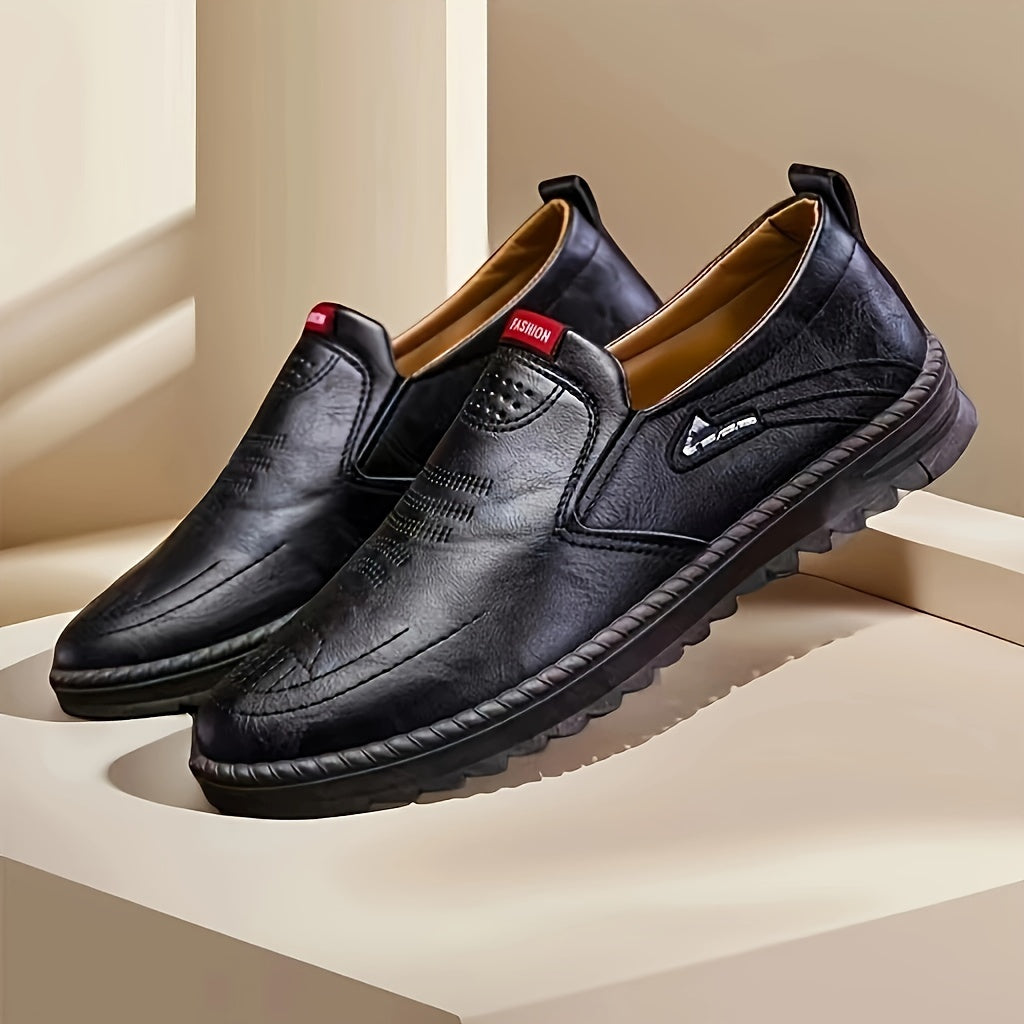 Men's Slip-On Business Shoes Non-Slip Comfortable Casual All-Season Solid Color