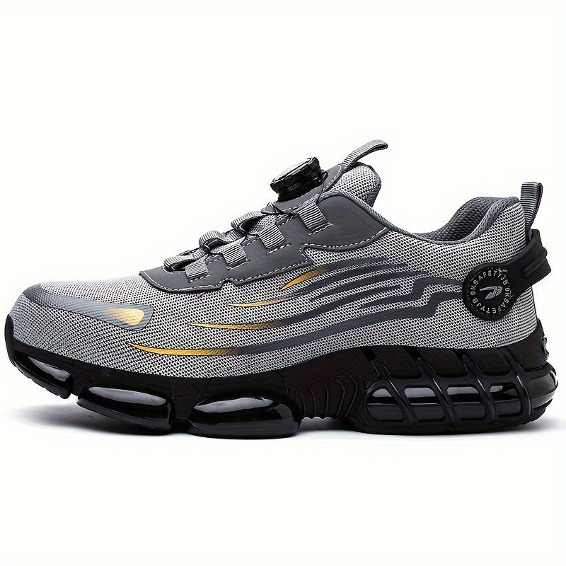 Men's Steel Toe Puncture-Proof Safety Shoes with Non-Slip Rubber Sole