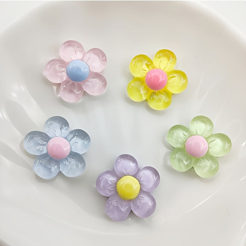 Colorful Resin Shoe Charms for Women with Floral Design 6-12 Pack