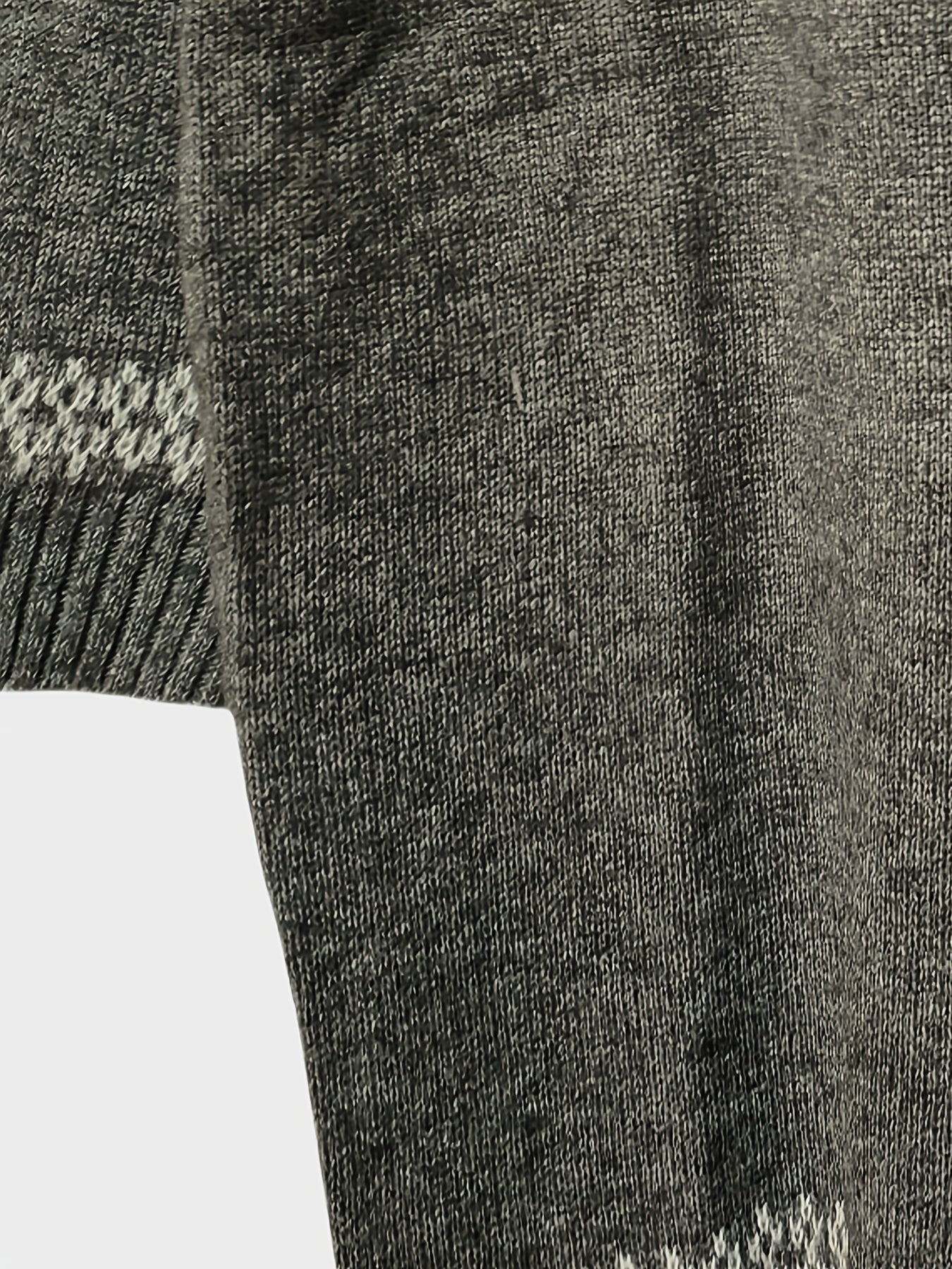 Suéter de manga larga con patrón geométrico para mujer talla grande, suéter de cuello redondo oversize