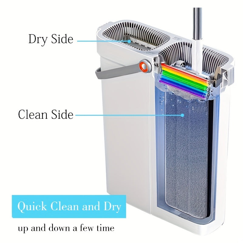 Avtomobil va shisha tozalash uchun aylanadigan boshli uzun pole mop va kova to'plami