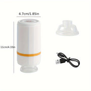 Handheld electric vacuum pump for food preservation USB rechargeable lithium battery ideal for meal prep low-noise compact design