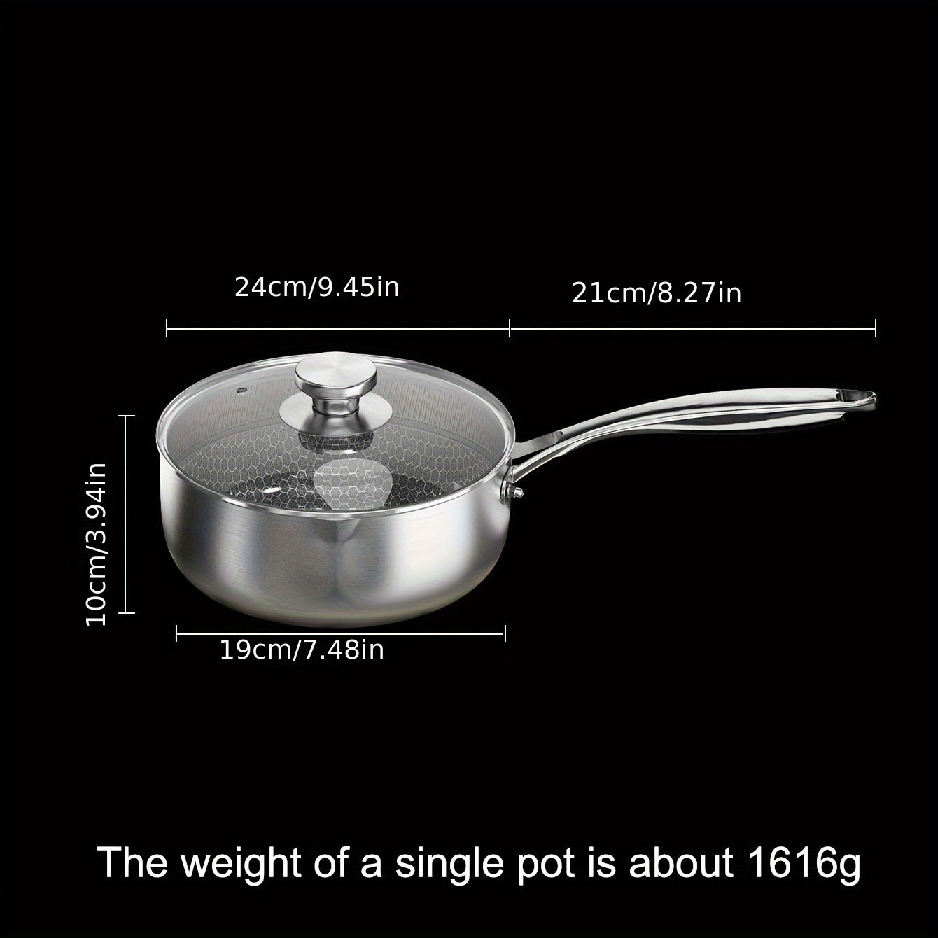 Stainless Steel Saucepan No Coating Dishwasher Safe for Noodles and Kids Meals