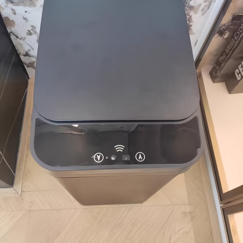 Cubo de basura alimentado por batería con apertura automática de la tapa, para uso doméstico en pared, funciona con 36V