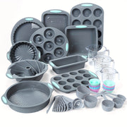Silicone Baking Set 45 Pieces Nonstick Bakeware for Cookies Cakes Muffins
