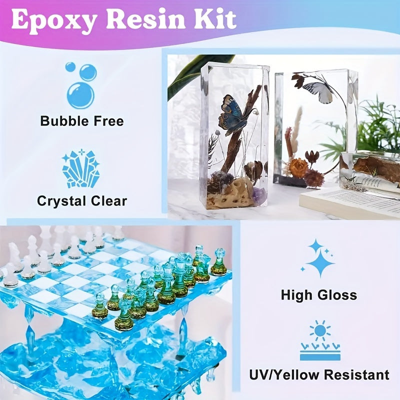 Clear Epoxy Resin Kit 16.6oz 10.4oz Fast Cure Heat Resistant for Crafts Jewelry Wood