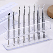 Acrylic Tweezers Organizer Stand, Transparent Lab Tool Holder for Precision