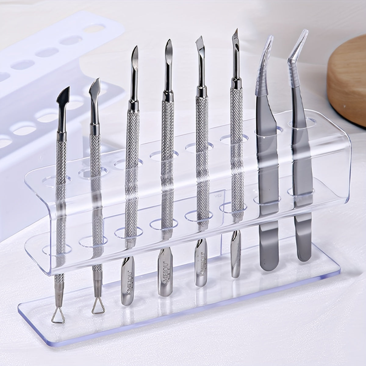 Acrylic Tweezers Organizer Stand, Transparent Lab Tool Holder for Precision