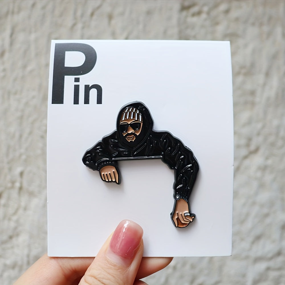 Qora emal pin, zink alloy, moda kiyimlari, shlyapa aksessuari