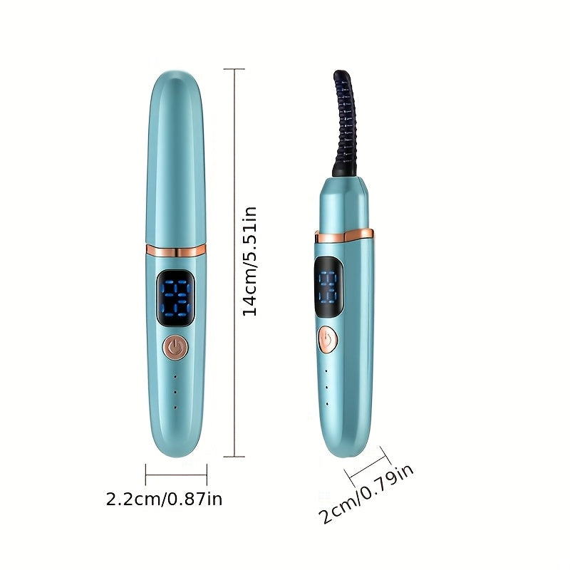 Rechargeable Heated Eyelash Curler with Digital Display USB Charging Long-Lasting Curls Portable Makeup Tool