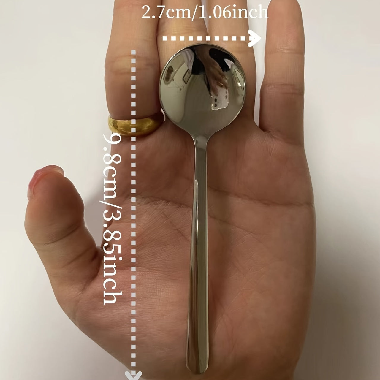 Set of 5 Stainless Steel Coffee and Seasoning Spoons 3.86 Inch Mini Stirring Utensils