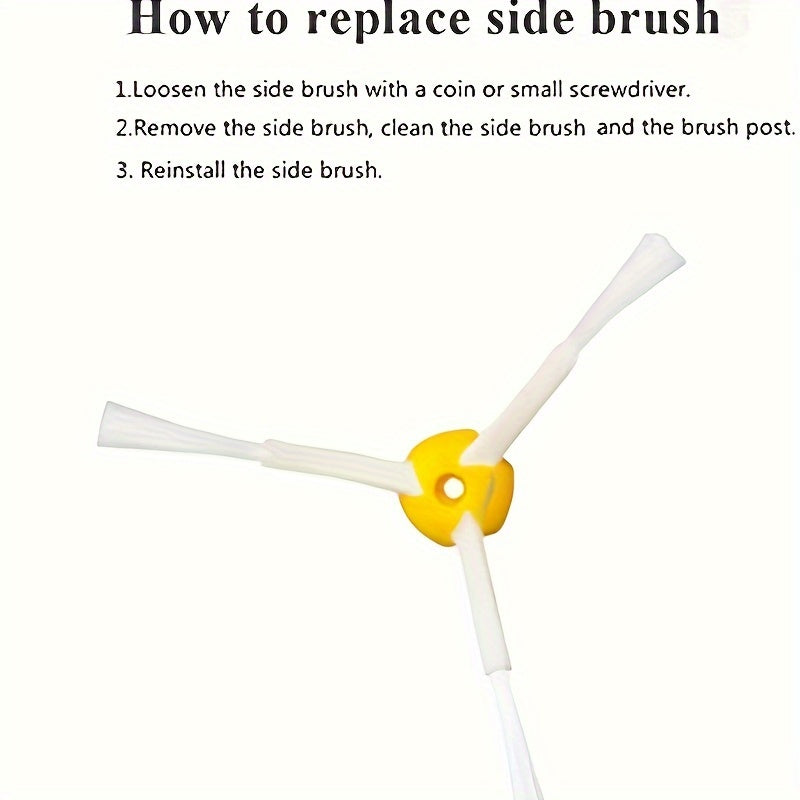 3 ta yon cho'tka almashtirish to'plami IRobot modellari 900, 800, 700 va 600 seriyalariga mos keladi, jumladan 960, 980, 985, 860, 870, 877, 880, 890, 891, 895, 805, 761, 770, 780, 790, 614, 650, 665, 671, 675 va 690.