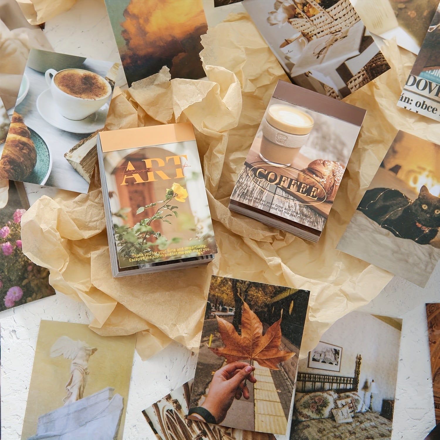 300-Piece Vintage Aesthetic Washi Stickers with Glitter Reusable Matte Finish for Scrapbooking Journaling and Crafts