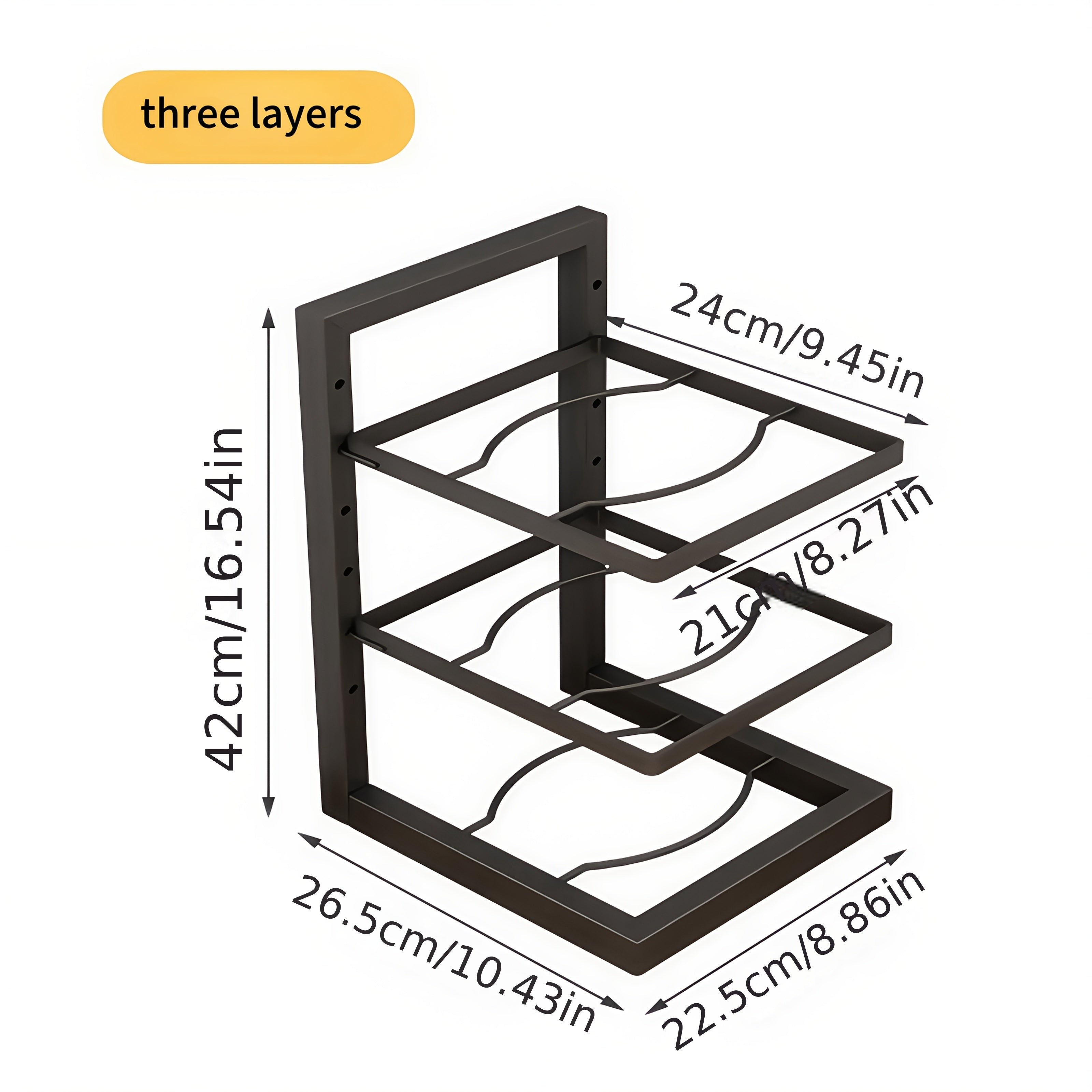 Adjustable Metal Kitchen Pot Rack Organizer with Multi-Tier Storage Stand