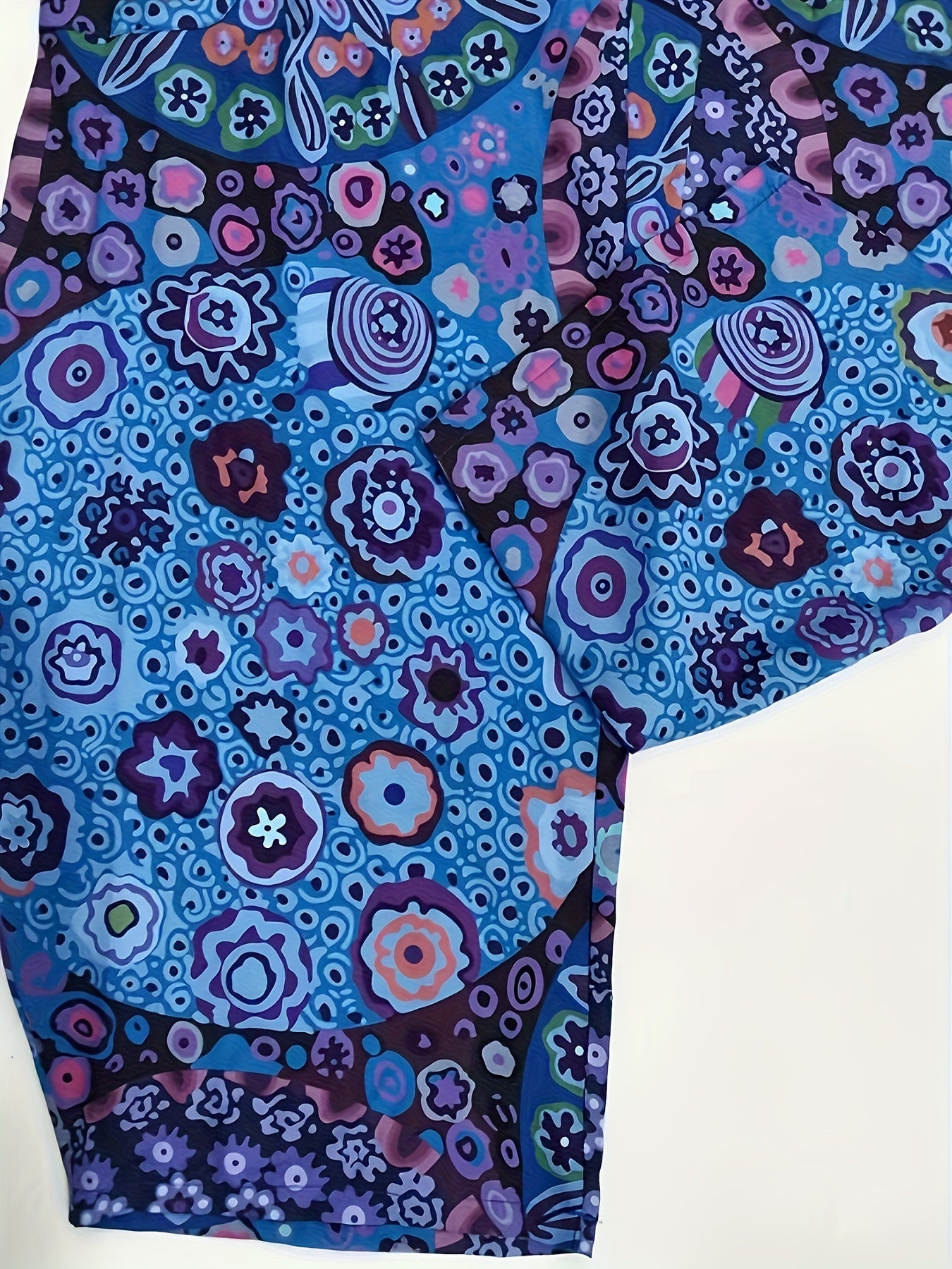 Women's Wide-Leg Pants Retro Mandala Print Dual Pockets