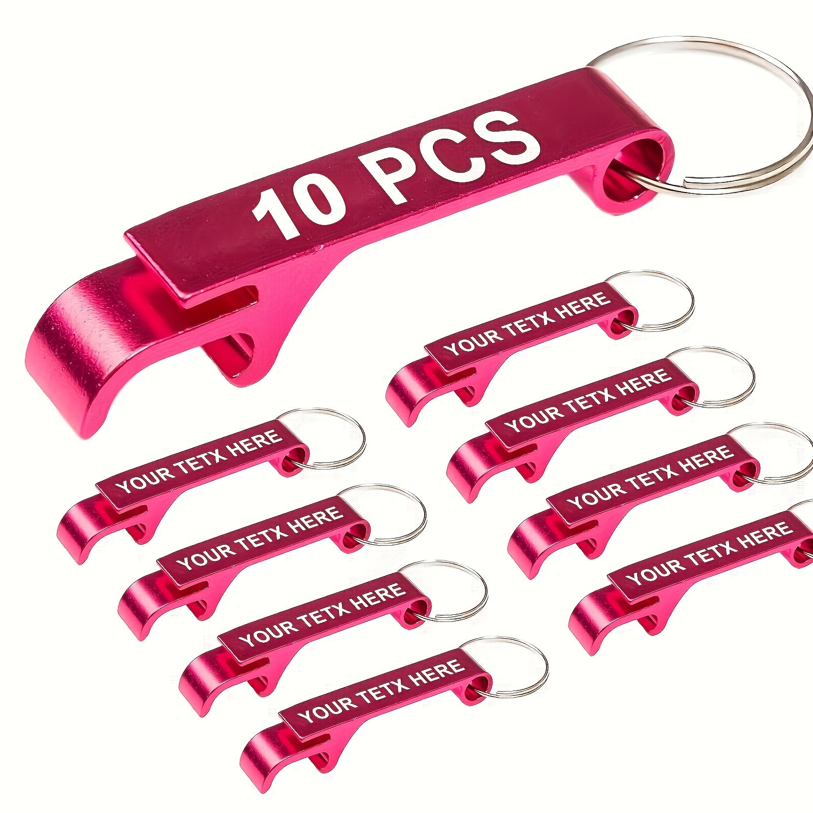 10 Custom Metal Bottle Opener Keychains for Parties and Celebrations Durable Kitchen and Restaurant Use
