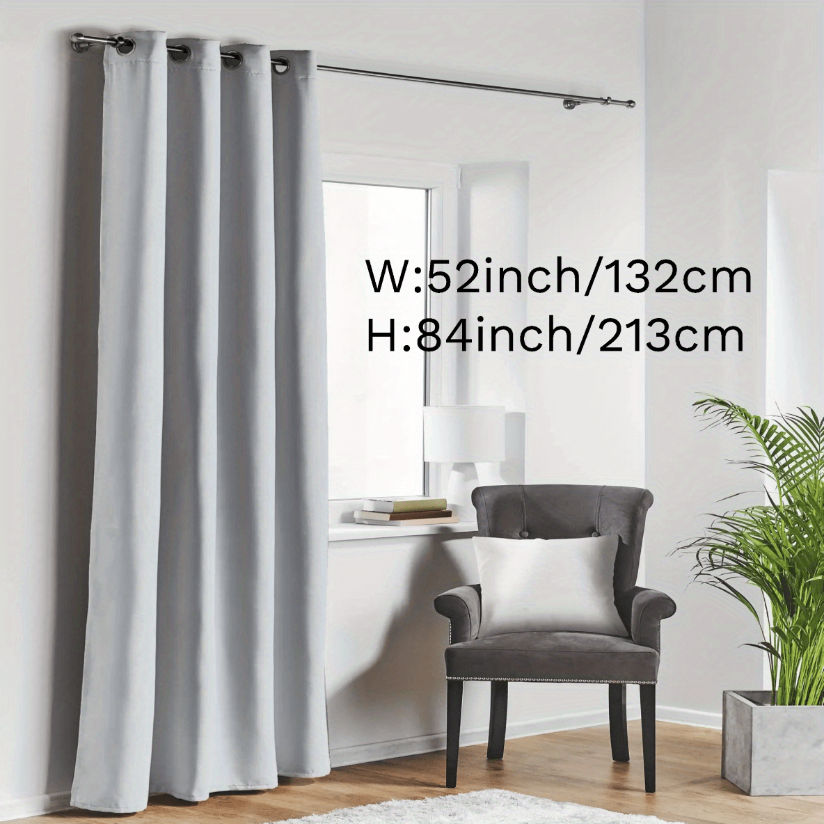 Blackout Curtain with Loop for Bedroom and Living Room Heat Insulation Noise Reduction 180g