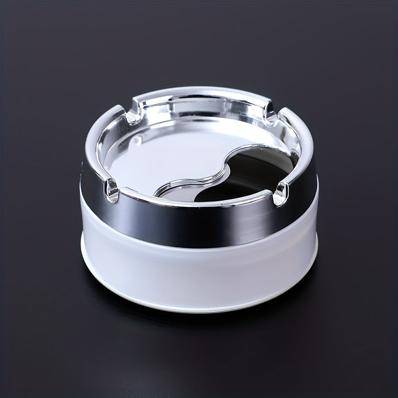 Stainless Steel Ashtray Windproof Rotating Tabletop for Home Decor