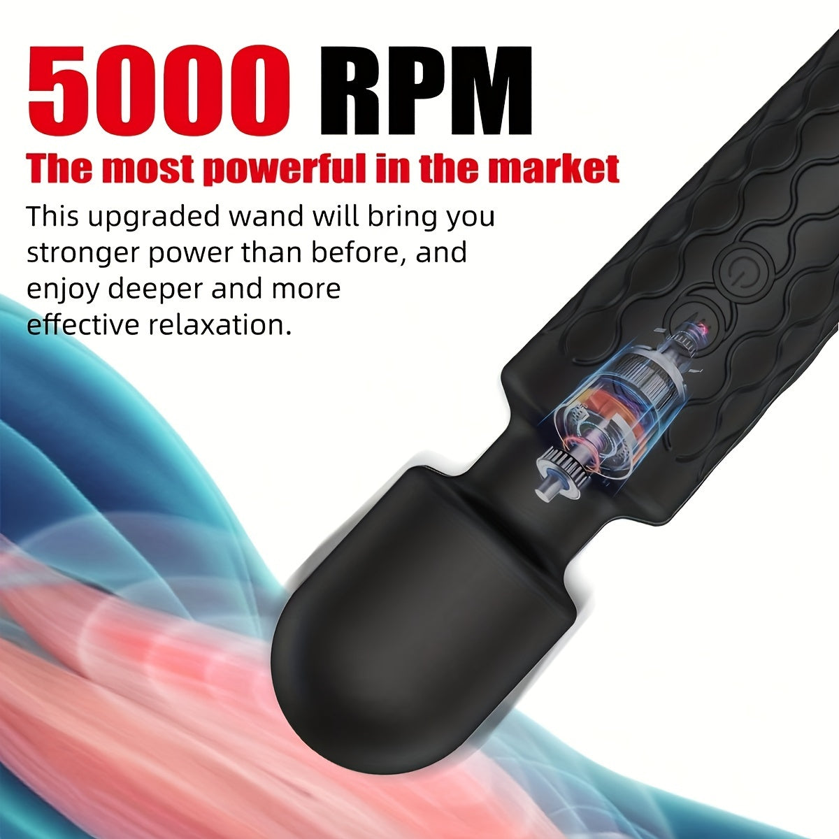 Kattalar ayol uchun qayta tiklanadigan qo'lda elektr orqa massajeri chuqur to'qima tayoq, 20 vibratsiya rejimi