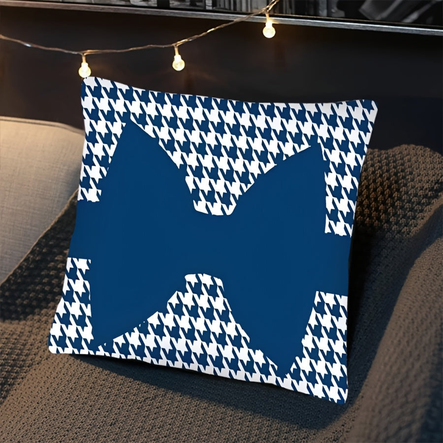 Houndstooth Throw Pillow Cover 44.96cm Polyester Zipper Sofa Bed Decor