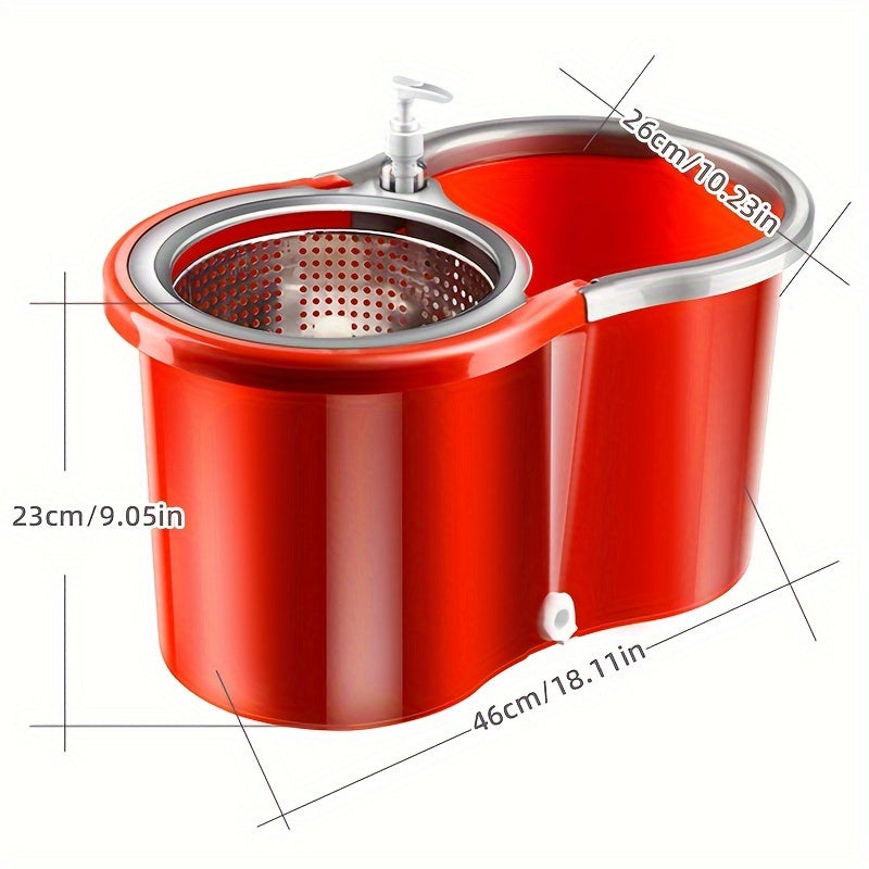 Qizil uy xo'jaligi aylanadigan mopu to'plami, chelak va 3 mop boshli - qo'l bilan tozalash uchun aylanadigan pol mop. Uy, oshxona, hammom pollari uchun mos. Chang olib tashlash va ho'l/quruq mop boshlarini o'z ichiga oladi. Zarur tozalash vositasi.