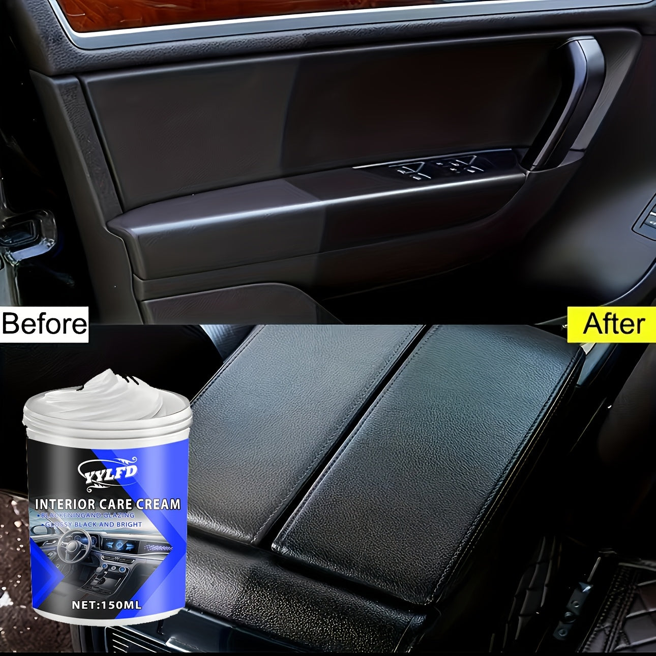 Crema de cuidado interior universal para coche 150ml pasta de PVC brillo negro restaura plástico