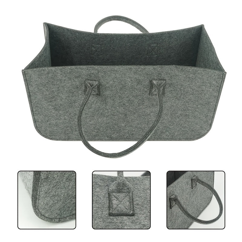 Durable Felt Firewood Carrier Bags with Sturdy Handles for Indoor Outdoor Use
